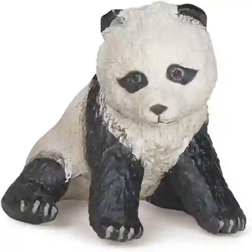Figura Coleccionable Cría Panda Sentado Pintada A Mano Papo