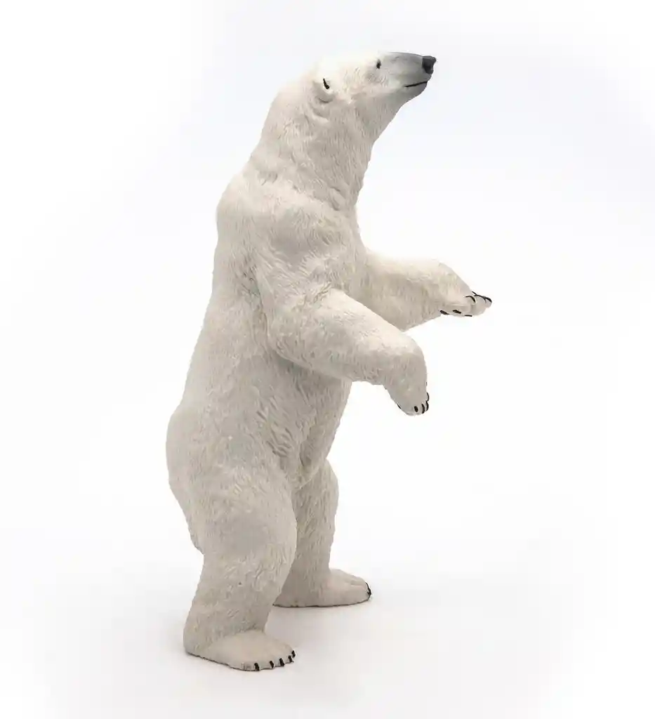 Figura Coleccionable Oso Polar De Pie Pintada A Mano Papo