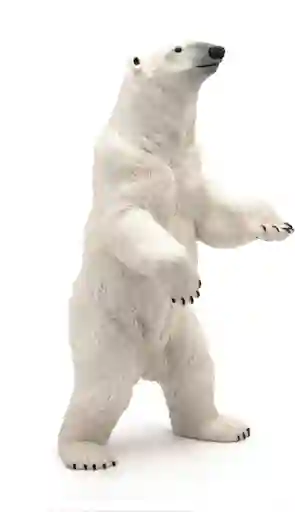 Figura Coleccionable Oso Polar De Pie Pintada A Mano Papo