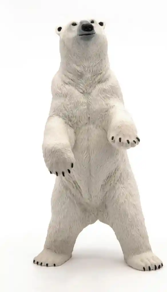 Figura Coleccionable Oso Polar De Pie Pintada A Mano Papo