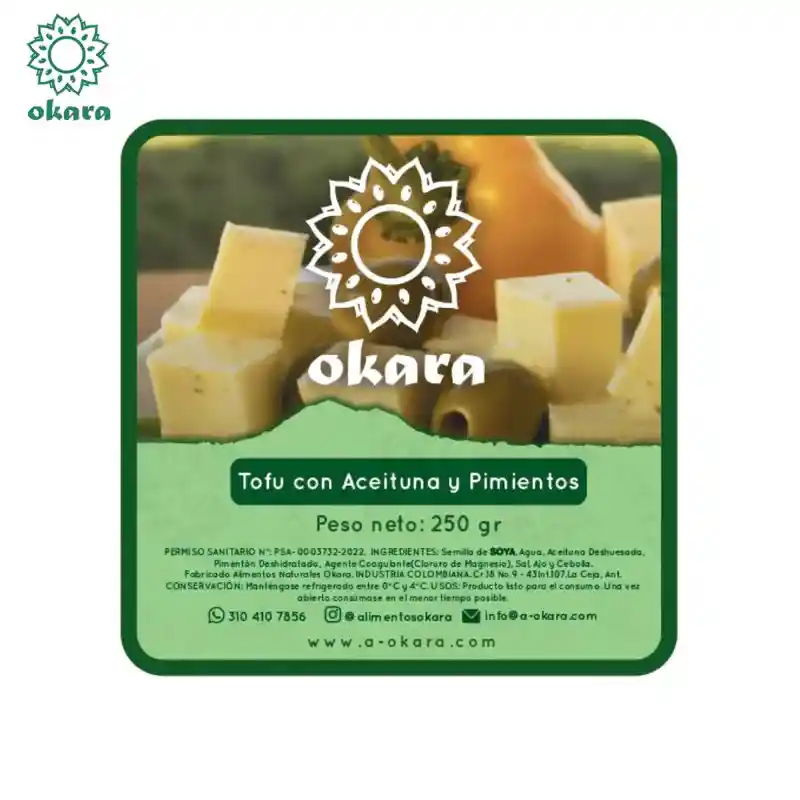 Tofu Con Aceituna Y Pimientos - Okara 250g