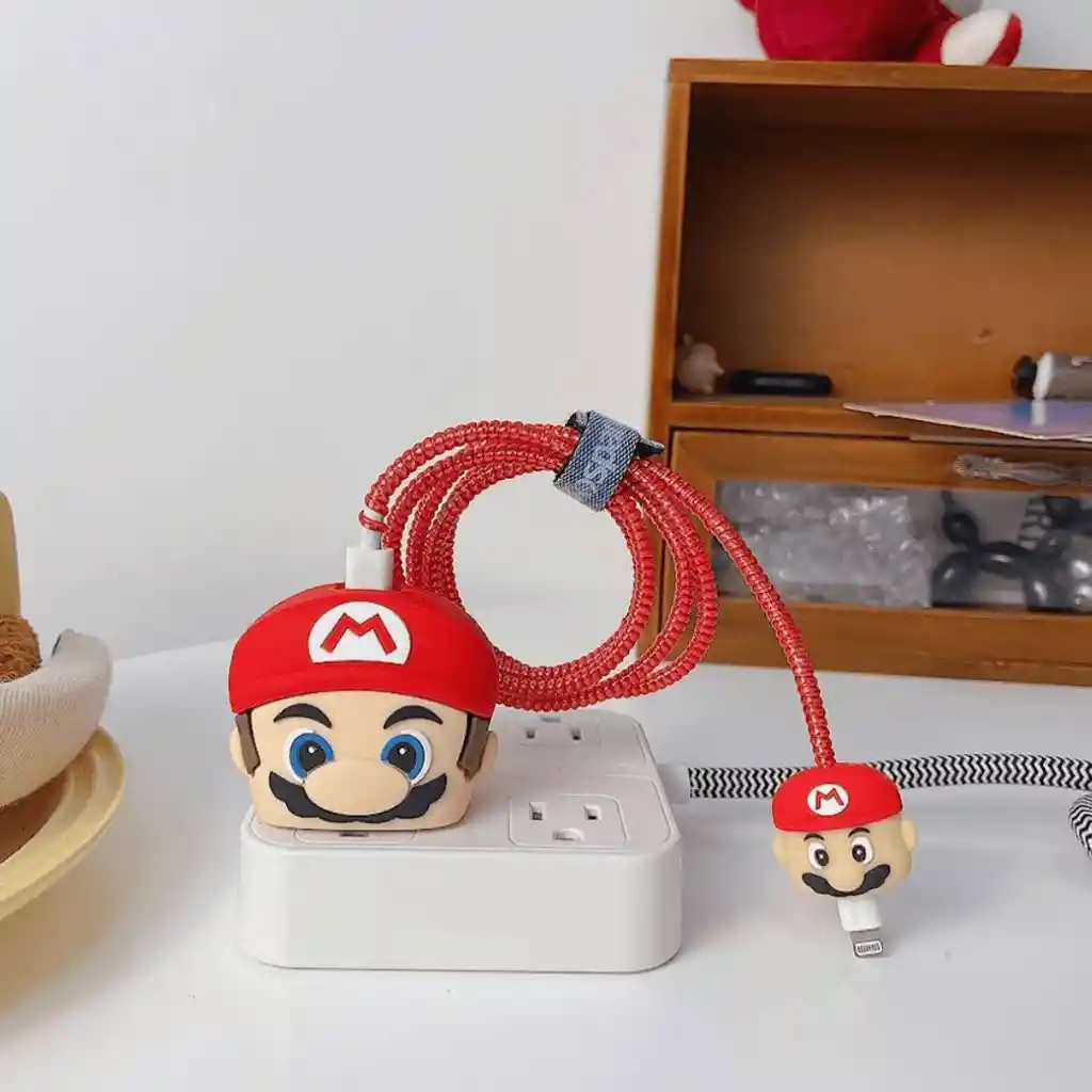 Protector De Cable + Protector De Cargador. Modelo: Mario Bross