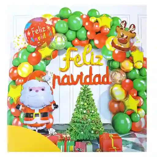 Arco Organico Para Navidad 75 Pc Papa Noel Y Renos