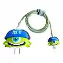 Kit Completo Protector De Cable + Protector De Cargador Iphone 18w/20w. Modelo: Mike Wazowski Monsters University