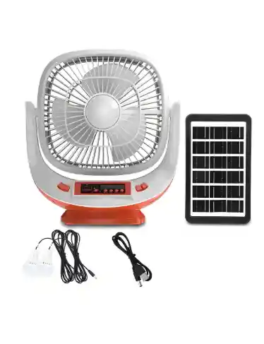 Ventilador Recargable Con Panel Solar Seisa Tyn-008bt Cantidad De Aspas 3 Estructura Blanco Aspas Blanco Diámetro 1 Cm