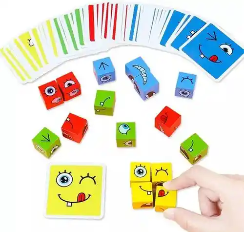 Juego De Mesa Cambia La Cara Montessori Cubo De Rubik Niños