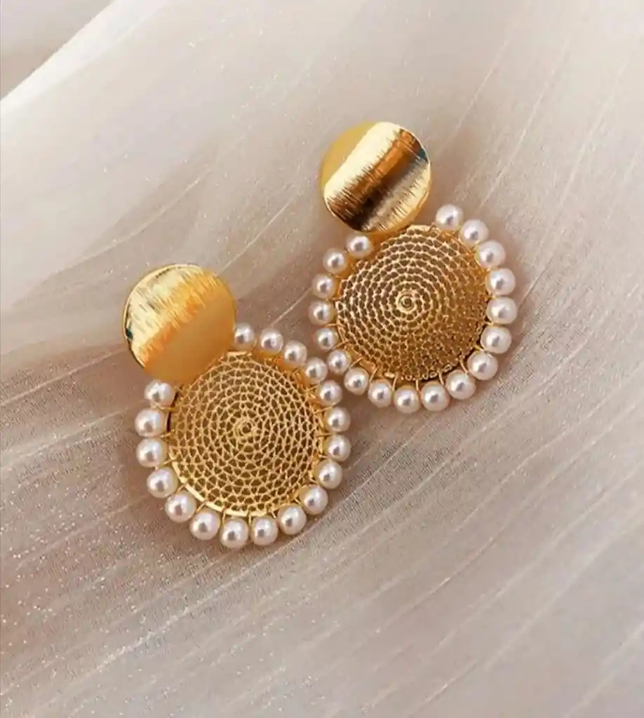 Aretes Sol De Perlas