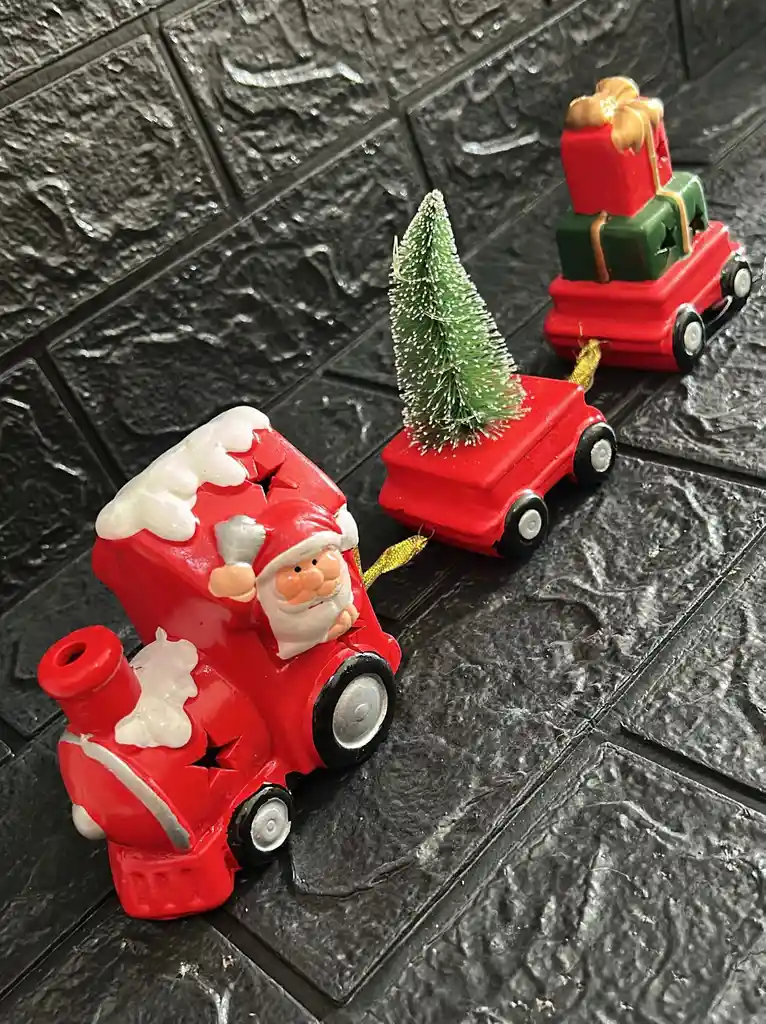 Tren Santa Claus 3 Piezas 32cm