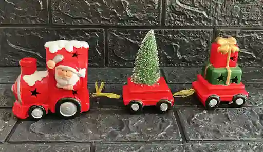 Tren Santa Claus 3 Piezas 32cm