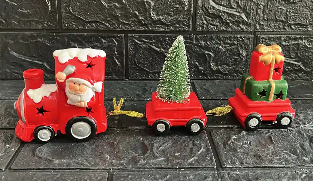Tren Santa Claus 3 Piezas 32cm