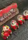 Tren Santa Con Esferas 4 Piezas 30cm