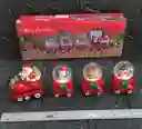 Tren Santa Con Esferas 4 Piezas 30cm