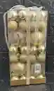 Bolas De Navidad X44 Unidades (4 #6) Y (40 #3) Doradas