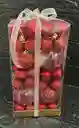 Bolas De Navidad X44 Unidades (4 #6) Y (40 #3) Rojas