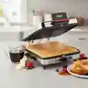 	 Sanduchera Plancha Waflera Oster 3 En 1 Placas Reversibles Plateada 4 Puestos Asador Antiadherente
