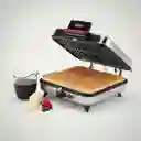 	 Sanduchera Plancha Waflera Oster 3 En 1 Placas Reversibles Plateada 4 Puestos Asador Antiadherente