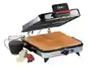 	 Sanduchera Plancha Waflera Oster 3 En 1 Placas Reversibles Plateada 4 Puestos Asador Antiadherente