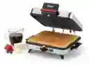 	 Sanduchera Plancha Waflera Oster 3 En 1 Placas Reversibles Plateada 4 Puestos Asador Antiadherente