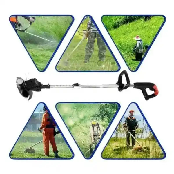 Guadaña Cortadora De Cesped Pasto Inalambrica Dos Baterias Recargable Sin Ruedas Negra