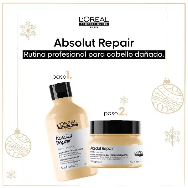 Pack Navidad Absolut Repair Loreal Professionnel 2025 (shampoo 300ml + Mascarilla 250ml)