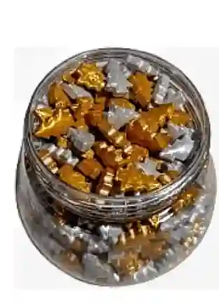 Sprinkles Dulces Arbolitos Dorado Plata Navidad X 125 Grs