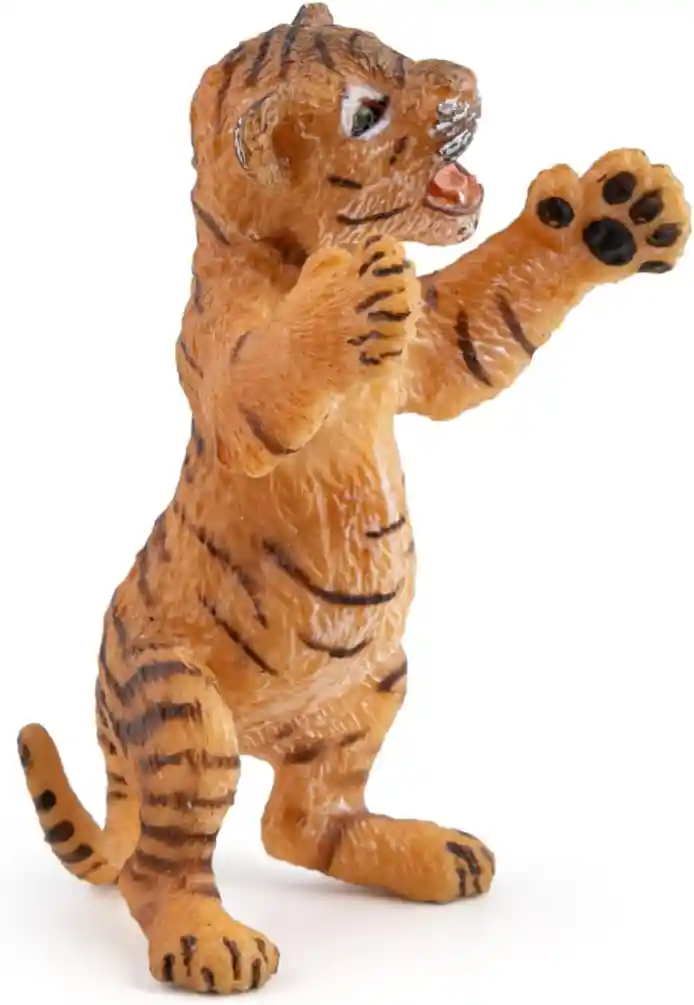 Figura Coleccionable Cría Tigre De Pie Pintada A Mano Papo
