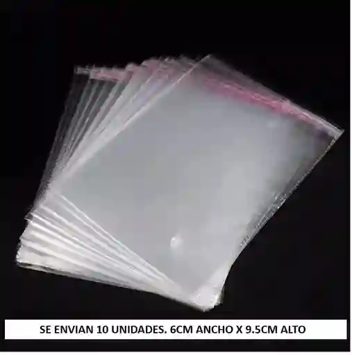 Bolsa Con Adhesivo Celofan 6cm X 9.5 Cm X 10 Unidades