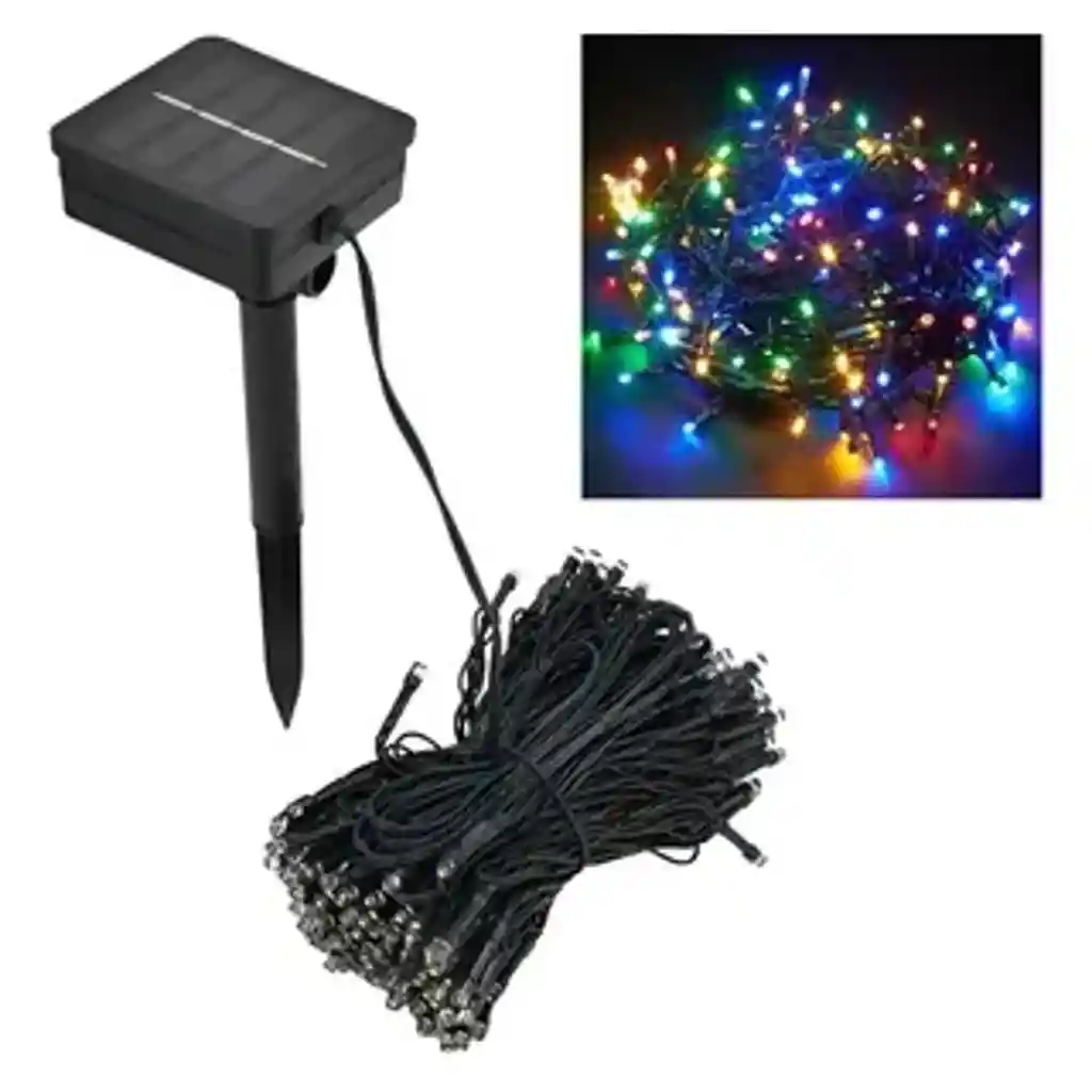 Luz Para Navidad Solar 100 Bombillos
