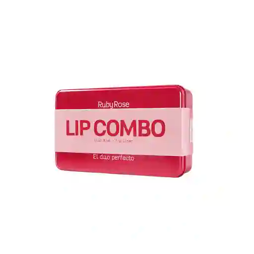 Kit Ruby Rose Lip Combo Labial+delineador Duo Kiss Rosa 02