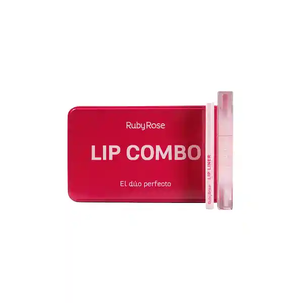 Kit Ruby Rose Lip Combo Labial+delineador Duo Kiss Rosa 04