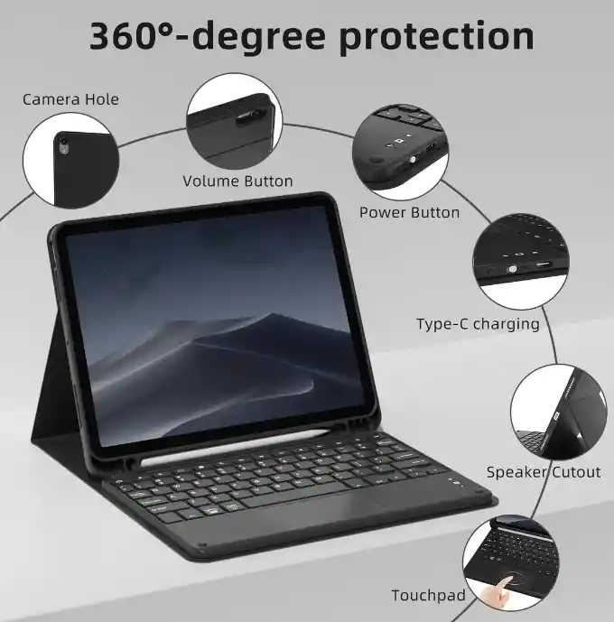 Forro Estuche Case Con Teclado Y Mouse Trackpad Para Tablet Ipad Pro11 2018-2022