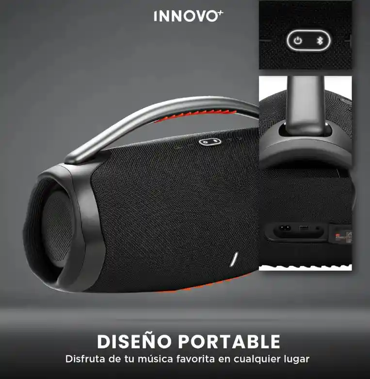 Parlante Bluetooth Booms Box 3 40w Portátil Negro