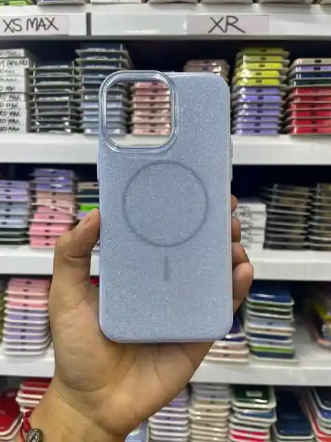 Iphone 13 Pro Max | Case Premium | Forro Rigido | Carcasa Protectora | Azul Cielo Brillantina