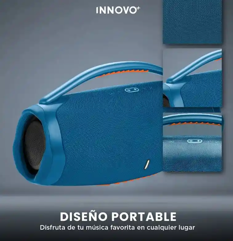 Parlante Bluetooth Booms Box 3 40w Portátil Azul