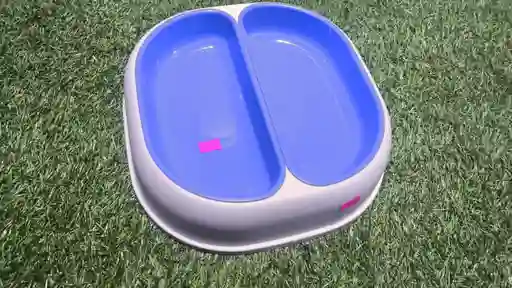 Plato Doble Imp Color Azul Y Blanco