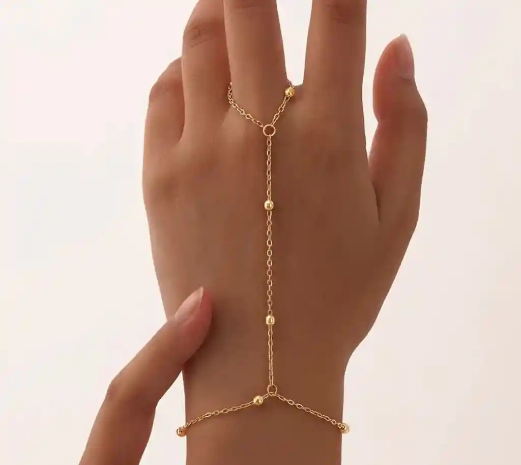 Pulcera Valines Dorada Y Anillo De Enlace / Pulcera Y Anillo Unidos