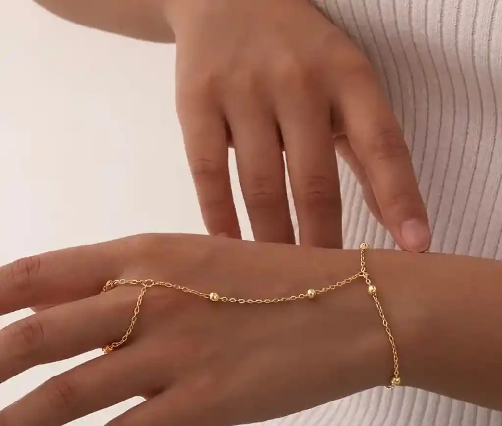 Pulcera Valines Dorada Y Anillo De Enlace / Pulcera Y Anillo Unidos