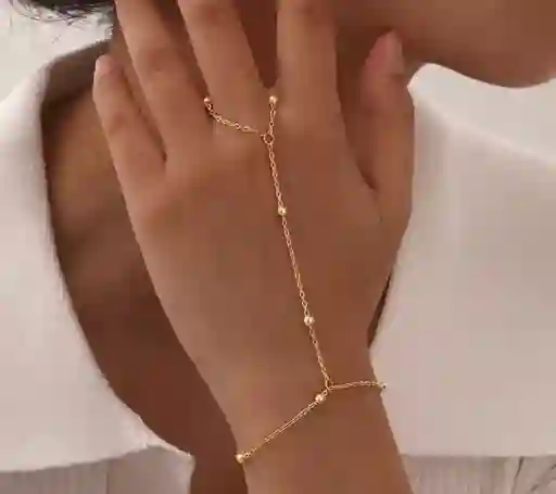 Pulcera Valines Dorada Y Anillo De Enlace / Pulcera Y Anillo Unidos