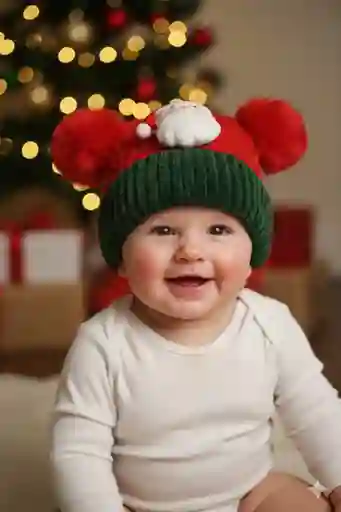 Gorro Navideño Térmico De Navidad Con Luces Y Pompones Para Niñ@s
