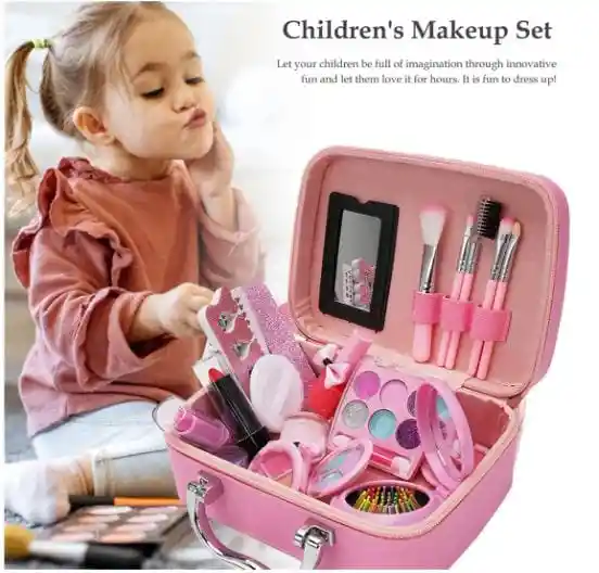 Kit De Maquillaje Infantil Lavable Para Niñas Juguete