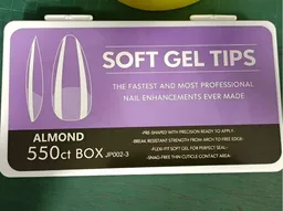 Set 550 Uñas Press On Soft Gel Tips Almond