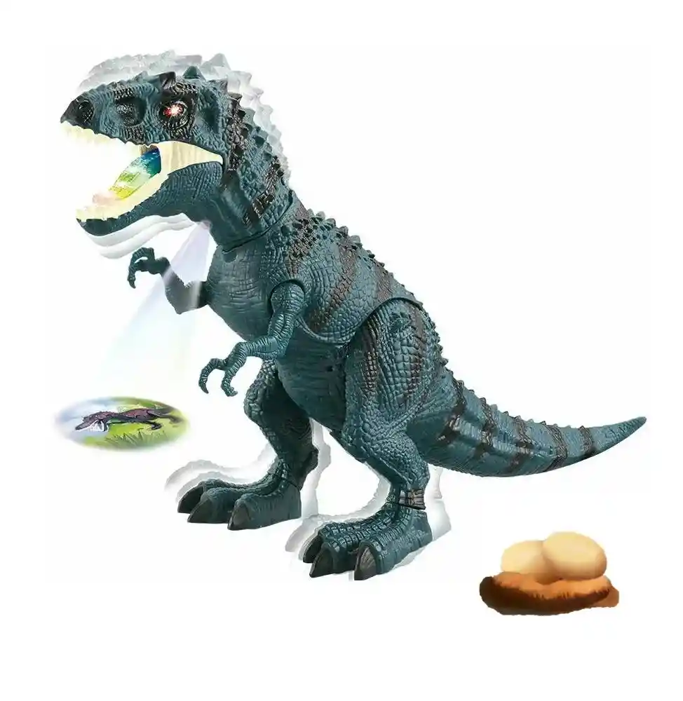Juguete Dinosaurio Con Luz Sonido Movimiento Proyector En Pecho Ref. Ny030-b
