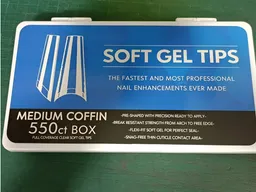 Set 550 Uñas Press On Soft Gel Tips Medium Coffin Cuadrada