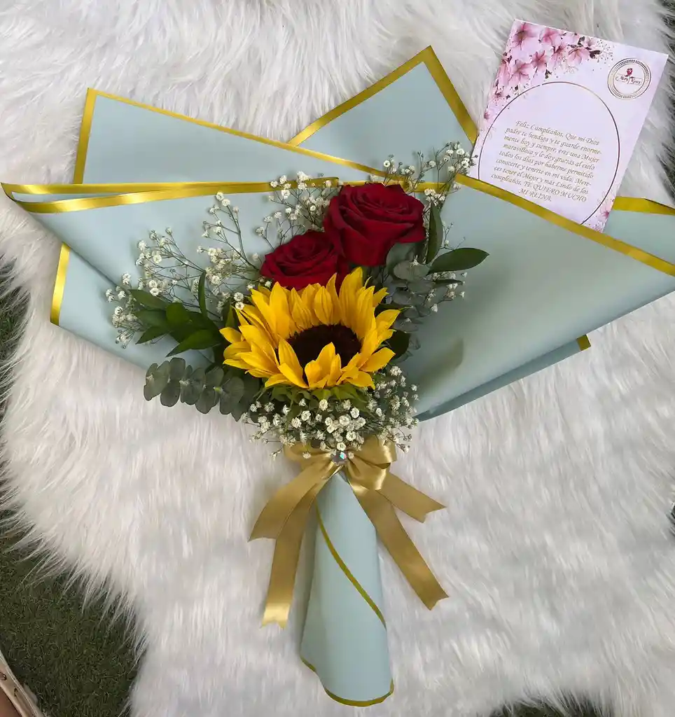 Ramo De Girasol Y Rosas