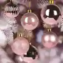 Bolas Navideñas Set Diseños Surtidos 12 Esferas Navidad Oro Rosa Pequeñas