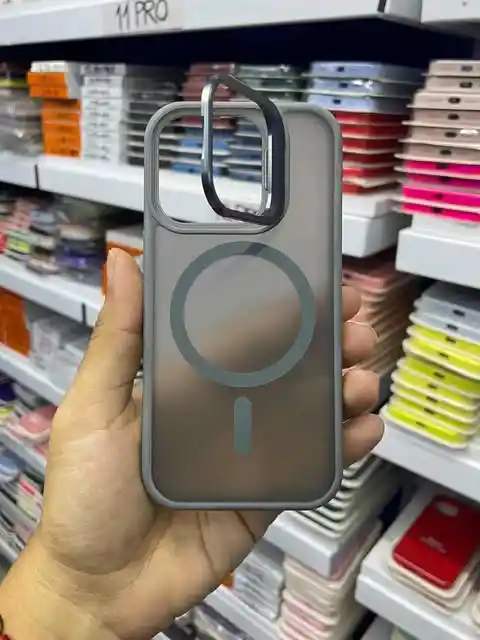 Iphone 15 Plus | Case Premium | Forro Rigido | Carcasa Protectora Con Soporte | Gris