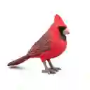 Figura Coleccionable Pájaro Cardenal Rojo Pintada A Mano