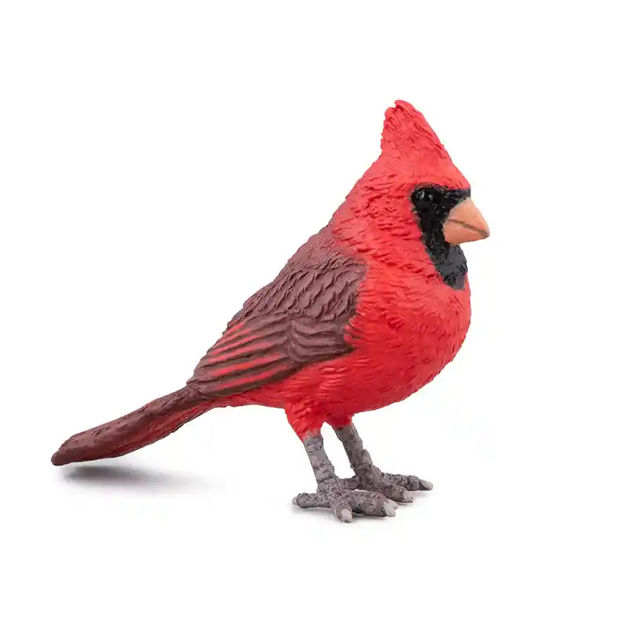 Figura Coleccionable Pájaro Cardenal Rojo Pintada A Mano