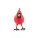 Figura Coleccionable Pájaro Cardenal Rojo Pintada A Mano