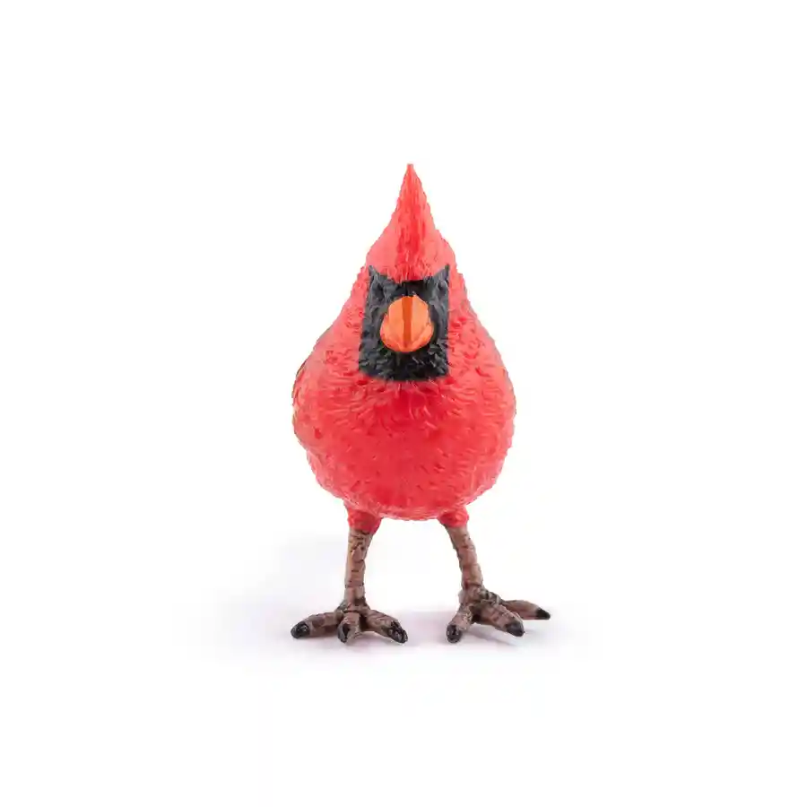 Figura Coleccionable Pájaro Cardenal Rojo Pintada A Mano